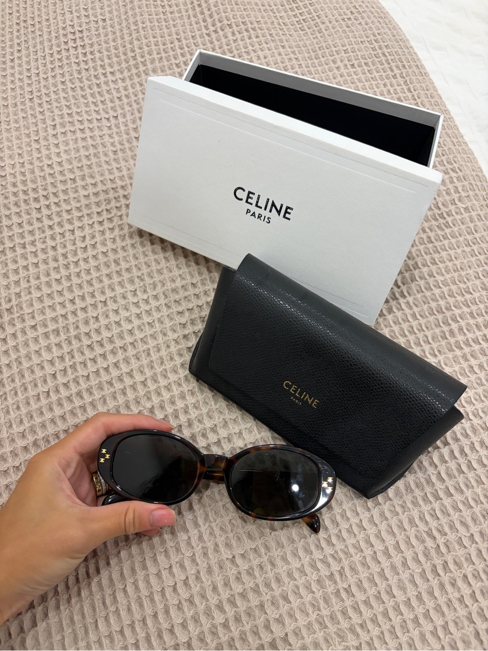 Celine triomphe brown havana frame sunglasses
